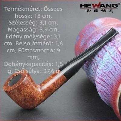 Heather anyagú pipa, kézzel készült, újrahasználható, 9mm szűrő, logó nyomtatás elérhető