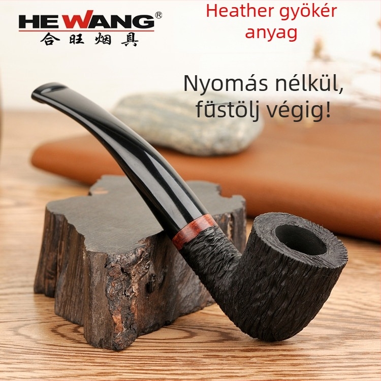 Heather anyagú pipa, kézzel készült, újrahasználható, 9mm szűrő, logó nyomtatás elérhető