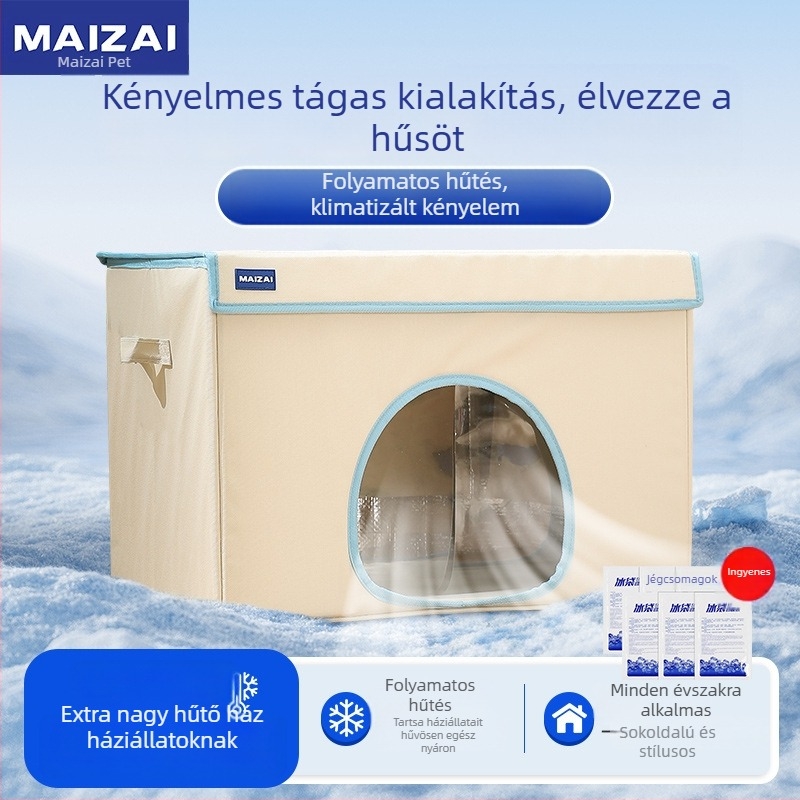 MAIZAI Hűsítő macskafészek – textilből, levehető és mosható, egész évben használható