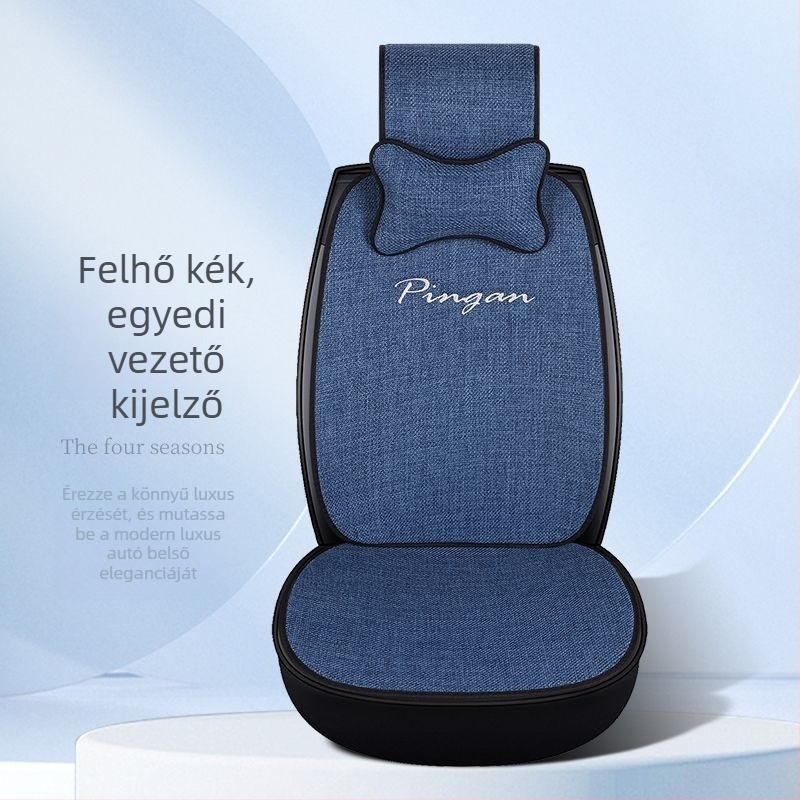 Autóülés alátét – sík dizájn, bársony töltet, lychee szemcsés bőrfelület, négy évszakos univerzális, szellőztető funkció