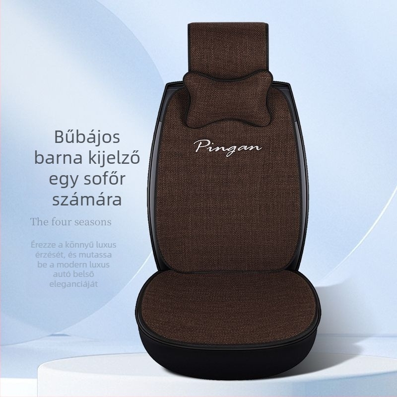 Autóülés alátét – sík dizájn, bársony töltet, lychee szemcsés bőrfelület, négy évszakos univerzális, szellőztető funkció