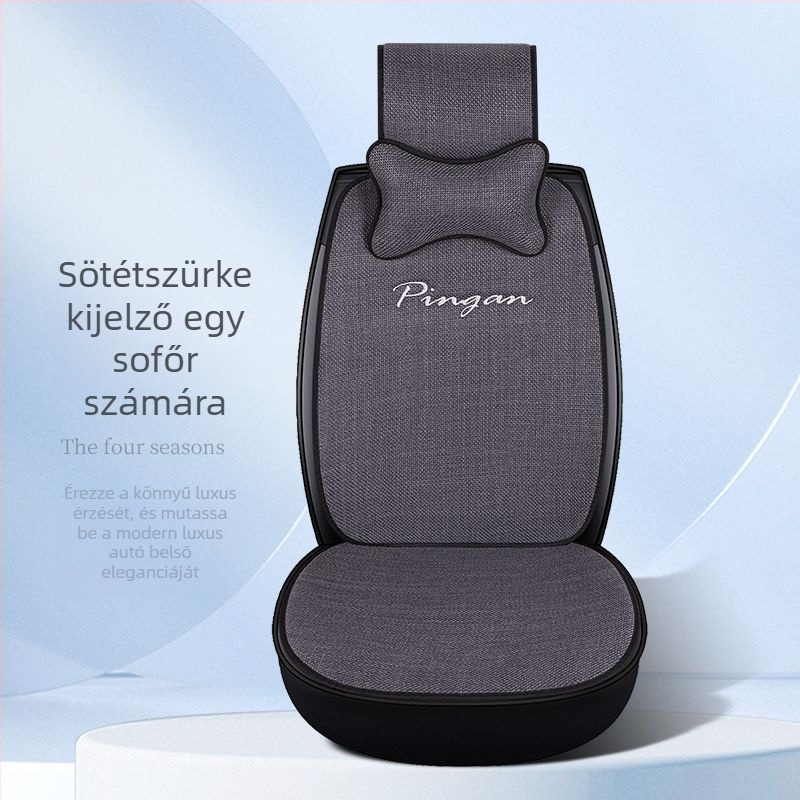 Autóülés alátét – sík dizájn, bársony töltet, lychee szemcsés bőrfelület, négy évszakos univerzális, szellőztető funkció