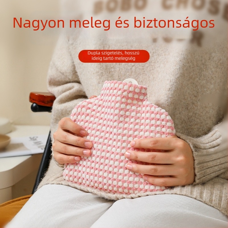 Vízfeltöltéses melegvizes palack – nagy sűrűségű PVC, 200 g, fűtés vízzel történő feltöltéssel, modern minimalista stílus