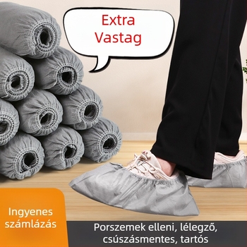 Egyszer használatos cipővédő nem szövött anyagból készült, megerősített, csúszásmentes, porvédő, vastagság 5