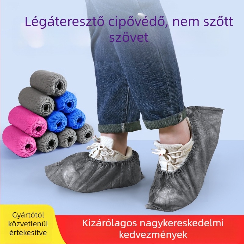 Egyszer használatos cipővédő nem szövött anyagból készült, megerősített, csúszásmentes, porvédő, vastagság 5