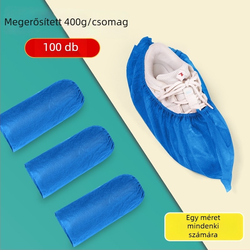 Egyszer használatos cipővédő nem szövött anyagból készült, megerősített, csúszásmentes, porvédő, vastagság 5