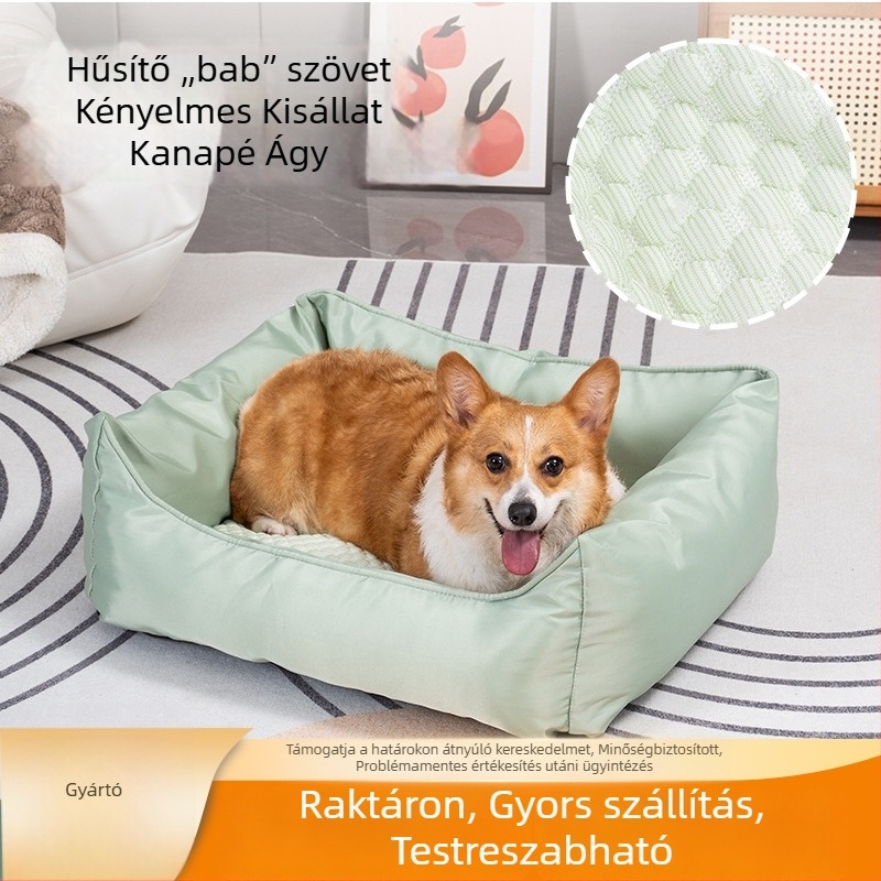 Nyári hűsítő kutya- és macskaágy – lélegző belső használatra, kis testűeknek