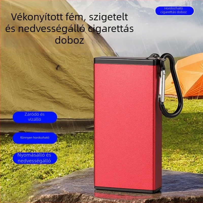 Hordozható fém cigarettatartó doboz hamutartóval és kulcstartóval – újrahasználható, vízálló és nyomásálló