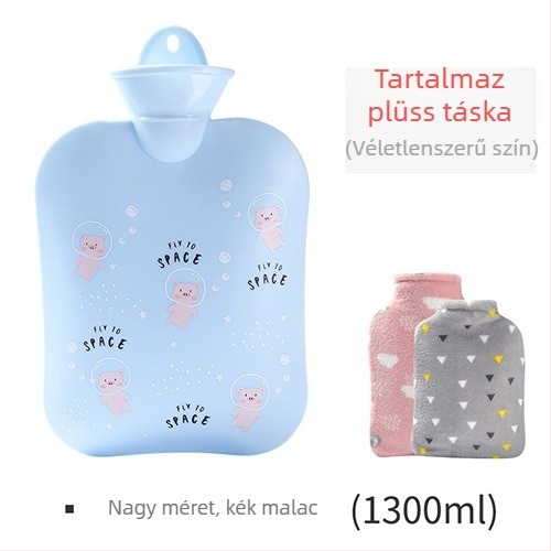 PVC anyagú vízzel töltött forróvíz-palack; fűtés víz töltésével; kézre és hasra alkalmas; forró/hideg kettős használat; súly csomagolással: 269/373 g