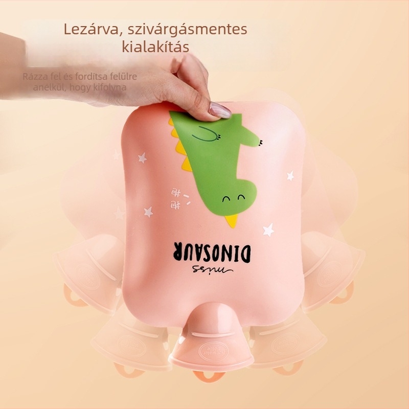 PVC anyagú vízzel töltött forróvíz-palack; fűtés víz töltésével; kézre és hasra alkalmas; forró/hideg kettős használat; súly csomagolással: 269/373 g