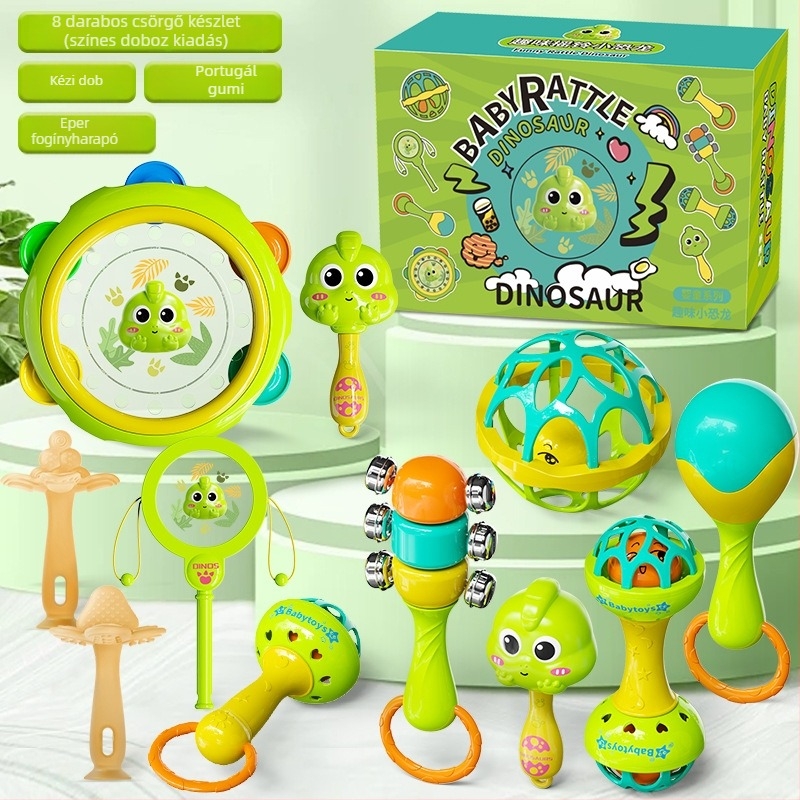 Baba rattle – oktató játék 0–3 éveseknek, műanyag; csomagolásban doboz; fejleszti a kéz- és szem koordinációt, érzékelést, hallást, látást