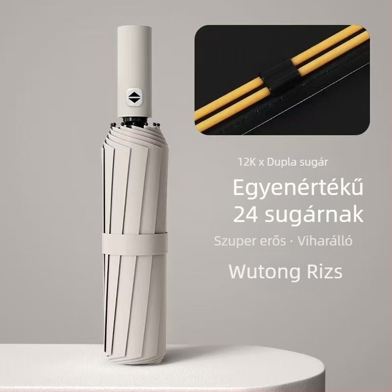 24 bordás reklám esernyő, automata nyitás-zárás, UV védelem UPF>50, logó nyomás elérhető