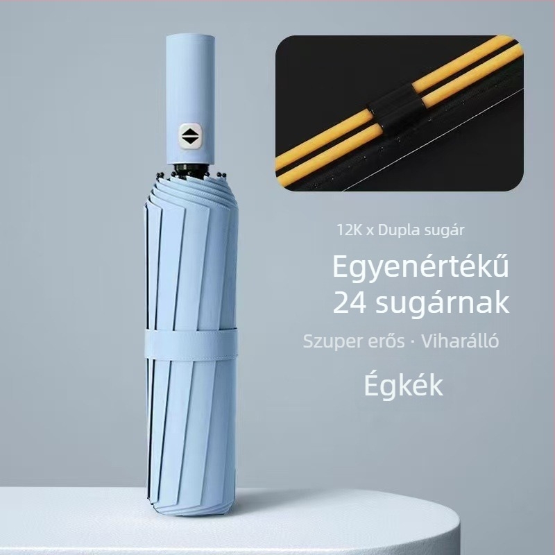 24 bordás reklám esernyő, automata nyitás-zárás, UV védelem UPF>50, logó nyomás elérhető