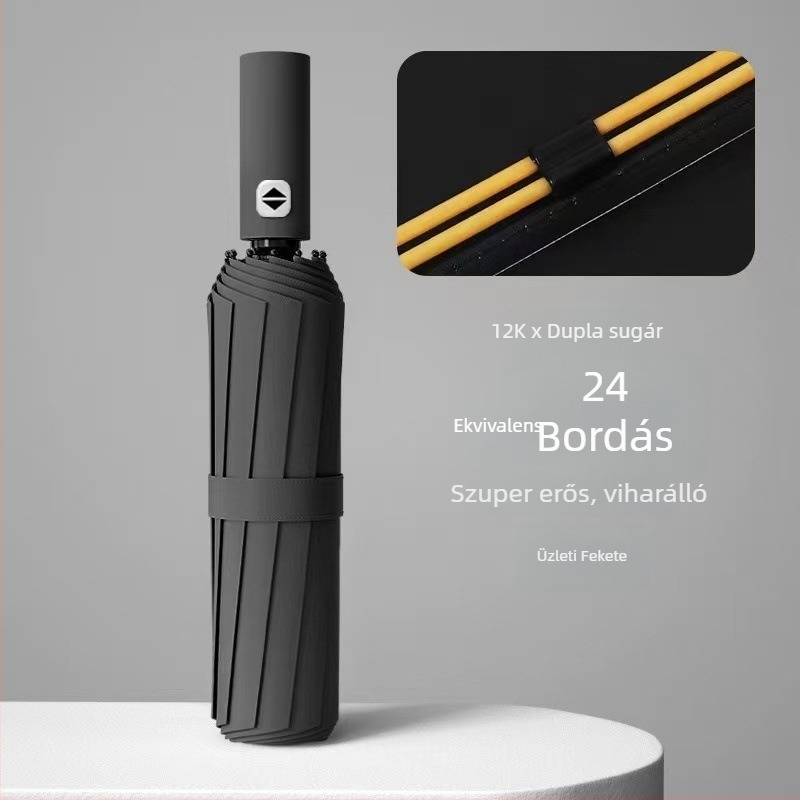 24 bordás reklám esernyő, automata nyitás-zárás, UV védelem UPF>50, logó nyomás elérhető