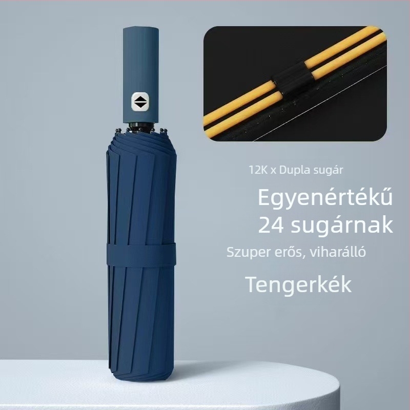 24 bordás reklám esernyő, automata nyitás-zárás, UV védelem UPF>50, logó nyomás elérhető
