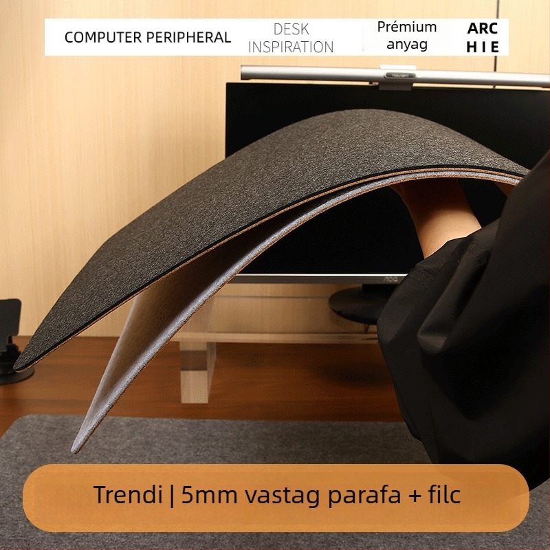 SOYAN-R parafa-filcből készült asztali matrac, kétoldalas, bőr szegély és hímzett él, logó nyomtatás, OEM testreszabás