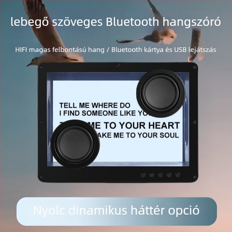 Bluetooth hangszóró dalszöveg kijelzővel, beépített akkumulátorral, 4000-6000mAh, 20W, BT 5.3, 100Hz-20kHz, SNR ≥85dB