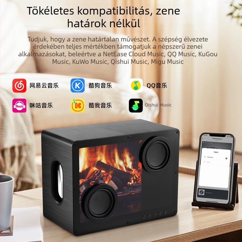 Bluetooth hangszóró dalszöveg kijelzővel, beépített akkumulátorral, 4000-6000mAh, 20W, BT 5.3, 100Hz-20kHz, SNR ≥85dB