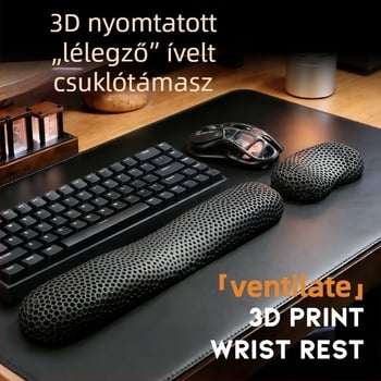 Ergonomikus csuklótámasz billentyűzethez és egérhez, 3D nyomtatott, U-alakú görbített forma