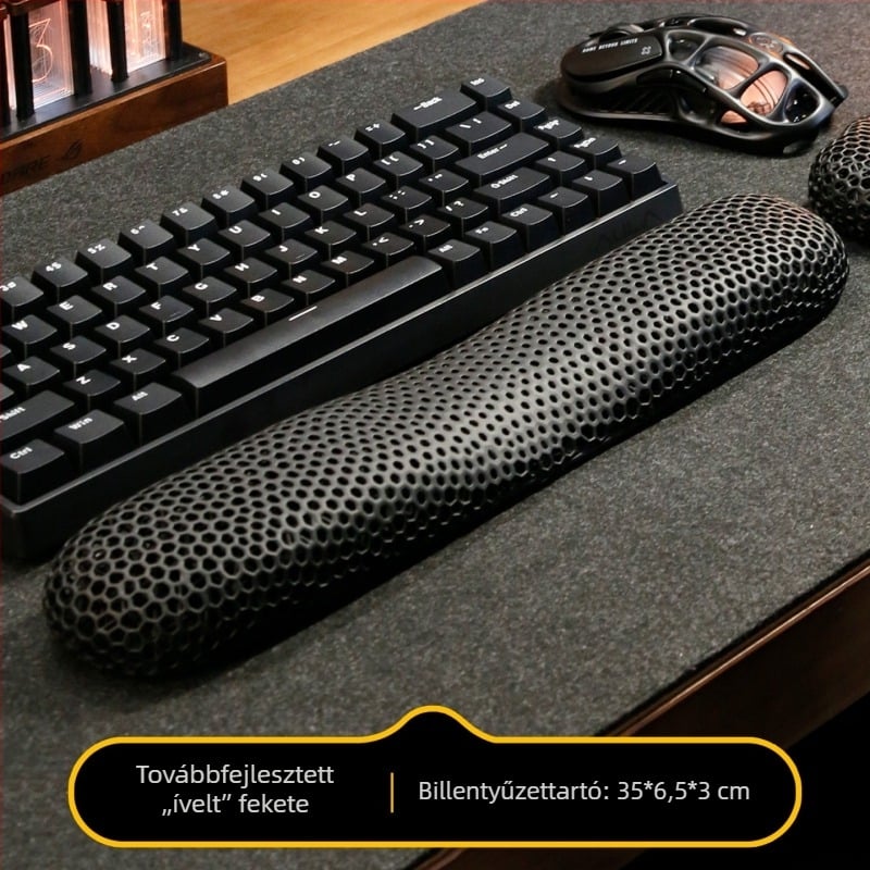 Ergonomikus csuklótámasz billentyűzethez és egérhez, 3D nyomtatott, U-alakú görbített forma