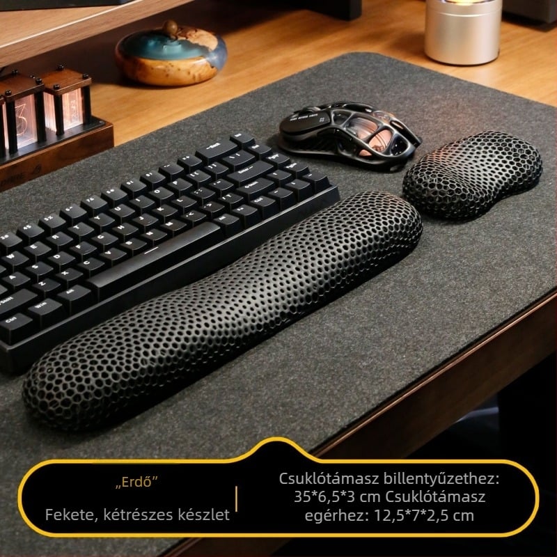Ergonomikus csuklótámasz billentyűzethez és egérhez, 3D nyomtatott, U-alakú görbített forma
