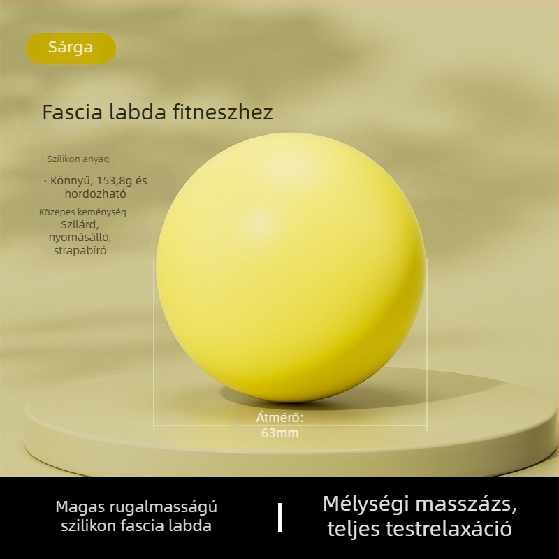 Szilikon jóga labda – Szilárd fascia labda Pilateshez és talpmasszázshoz, beltéri edzés, 150 g
