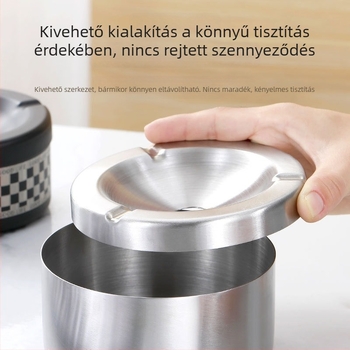 Rozsdamentes acél hamutartó - szélvédett, ütésálló, személyre szabható ajándék logónyomással