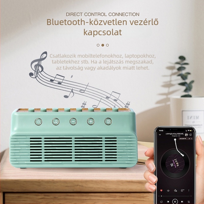 Hordozható Bluetooth hangfal fehér zajgenerátorral, 10W, Bluetooth 5.0, 2 hangszórók, beépített 1200-2000mAh akkumulátor