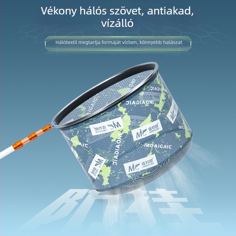 Kárász horgász hálófej – horog elleni, teljes készlet halvédővel, hálóanyag, mélység 30