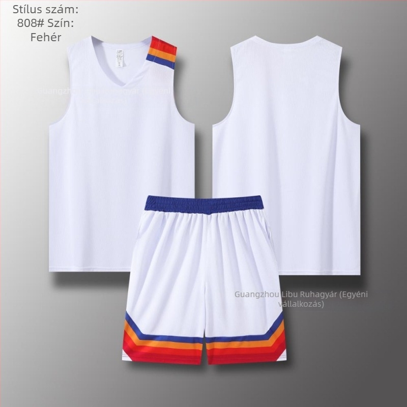 Kosárlabda mez és short készlet, keskeny vállú kivitel, egész éves viselet, uniszex, 100% poliészter anyag béléssel
