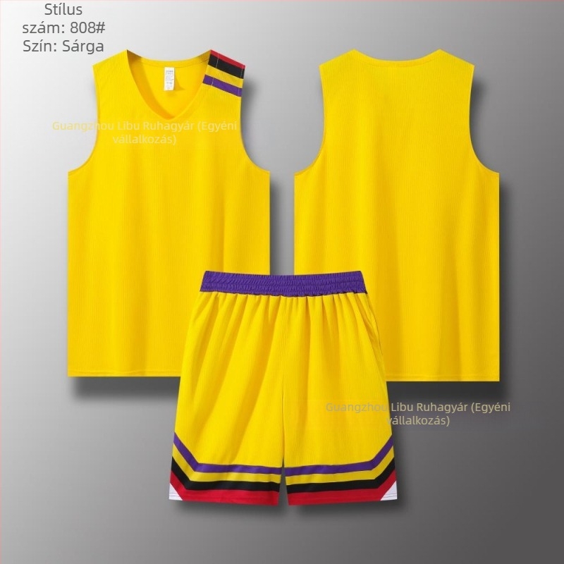 Kosárlabda mez és short készlet, keskeny vállú kivitel, egész éves viselet, uniszex, 100% poliészter anyag béléssel