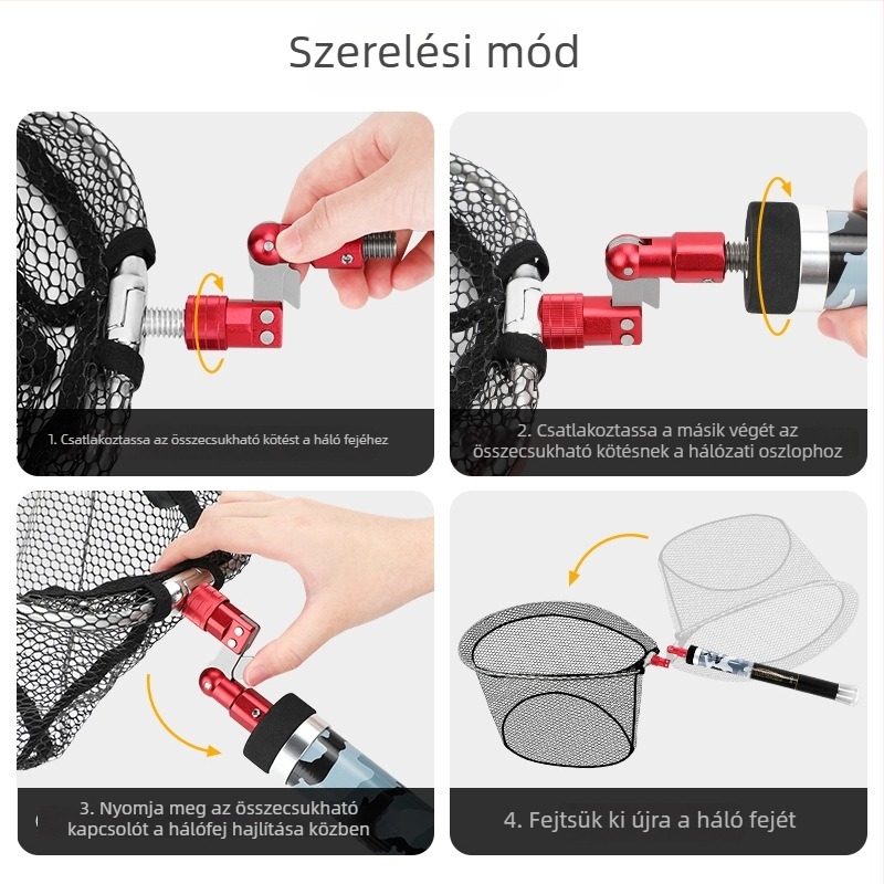 San Le összecsukható horgászháló adapter, alumíniumötvözet, nagy szilárdságú