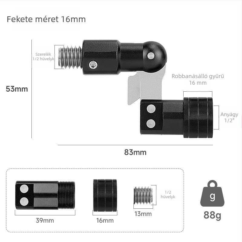 San Le összecsukható horgászháló adapter, alumíniumötvözet, nagy szilárdságú