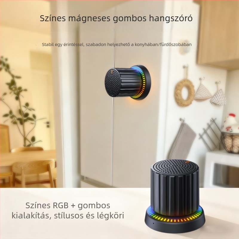 Mini hordozható Bluetooth hangszóró IPX5 vízállósággal, 3W kimenet, Bluetooth 5.3, frekvencia-tartomány 100 Hz–20 kHz, 10 m hatótávolság