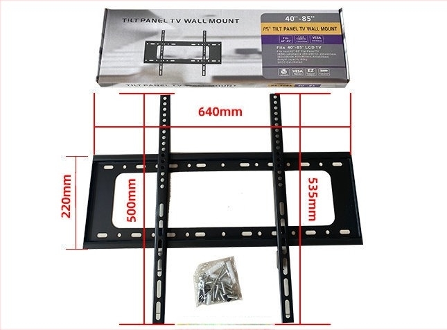 Fali LCD TV tartó, két szintű, teherbírás több mint 15 kg, vasból, VESA 200×200 / 400×400 / 600×400