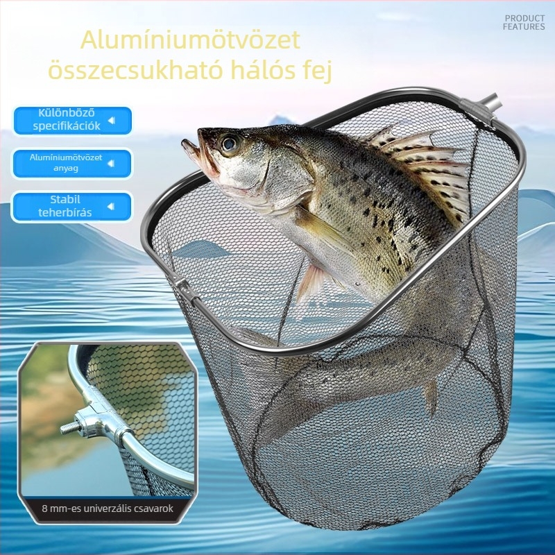 Összecsukható halászháló fej nagy halak fogására, háromszög alakú, lapos fej