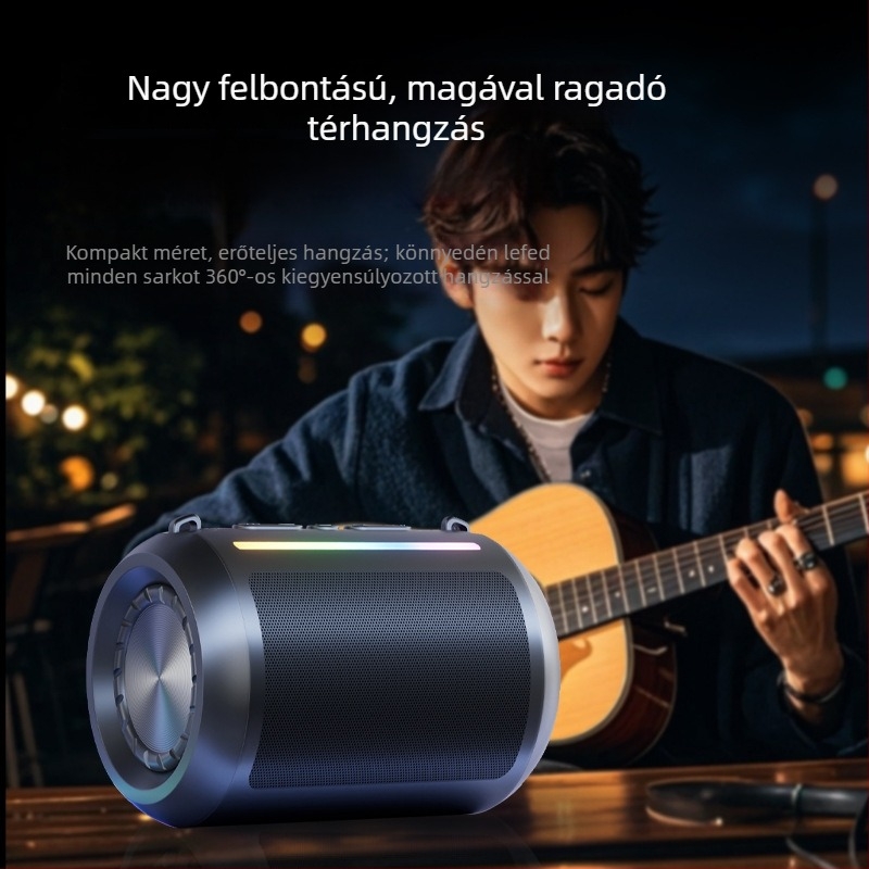 Bluetooth hangszóró erőteljes basszussal, hordozható kültérre, kiváló hangminőség, microSD-kártya-nyílás