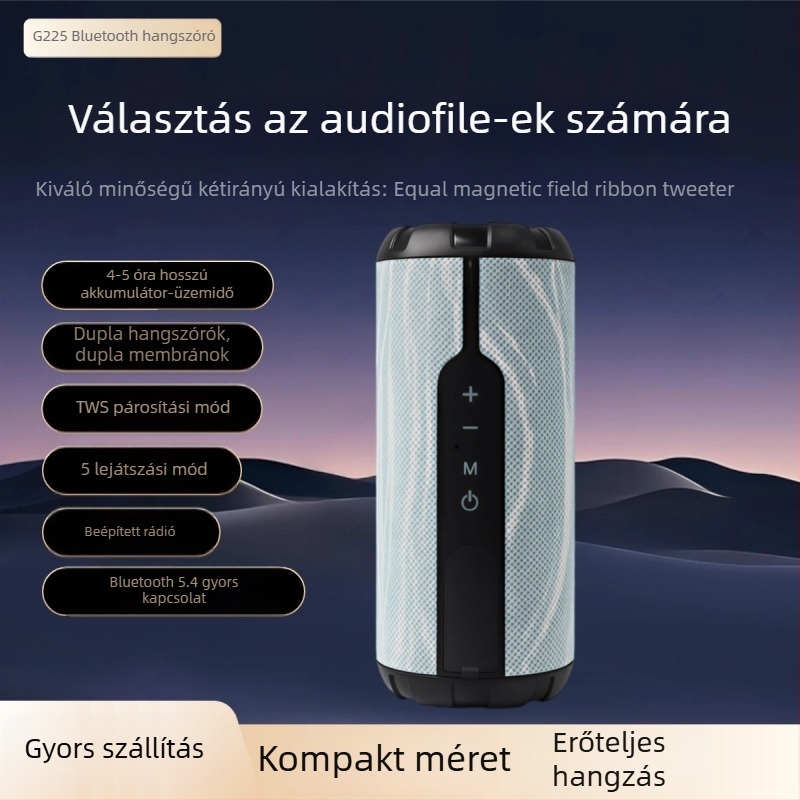Bluetooth hangszóró nagy hangerővel, erős mély basszus, vezeték nélküli, hordozható otthonra és kempingezéshez, Hi‑Fi hangzás