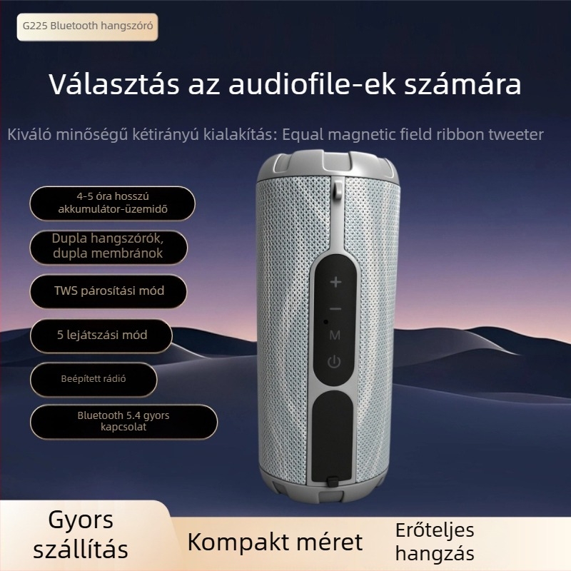 Bluetooth hangszóró nagy hangerővel, erős mély basszus, vezeték nélküli, hordozható otthonra és kempingezéshez, Hi‑Fi hangzás
