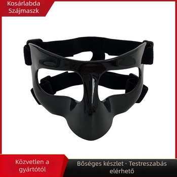 Kosárlabda védő arcmaszk orr védővel, PC anyagból, testreszabási lehetőség és logó nyomtatás.