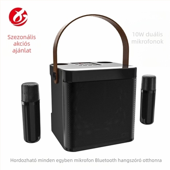 Kültéri hordozható Bluetooth karaoke hangszóró – Bluetooth 5.3, 10W kimenet, beépített 2000–4000 mAh akkumulátor, 100Hz–20kHz hangspektruma, 10m hatótáv