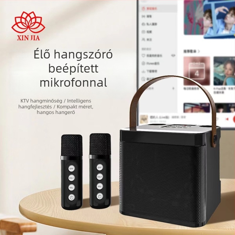 Kültéri hordozható Bluetooth karaoke hangszóró – Bluetooth 5.3, 10W kimenet, beépített 2000–4000 mAh akkumulátor, 100Hz–20kHz hangspektruma, 10m hatótáv