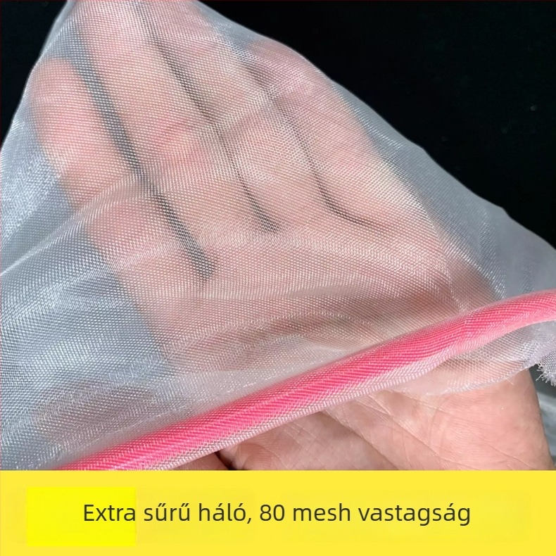 Egybeépített fa nyeles halászháló, kis szemű hálóval, kültéri horgászathoz