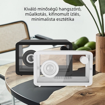 Bluetooth hangszóró atmoszférikus fényhatással, 8W kimenet, beépített akkumulátor 2000–4000mAh, frekvenciaválasz 100Hz–20kHz, Bluetooth 5.1, hatótáv akár 10 m