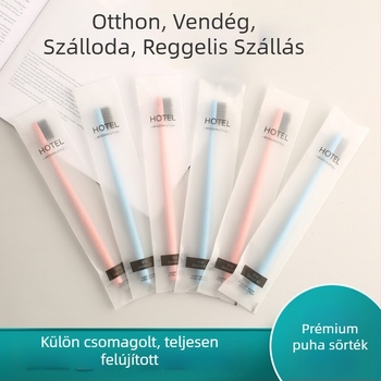Egyszer használatos fogkefe puha sörtékkel, bambuszszénnel, felnőtteknek; biológiailag lebomló, dizájn 69850.