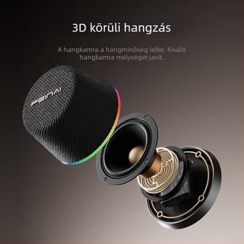 Mágneses Bluetooth hangsugárzó - IPX6 vízálló, BT 5.3, 360° surround hangzás, 5W, Beépített akkumulátor