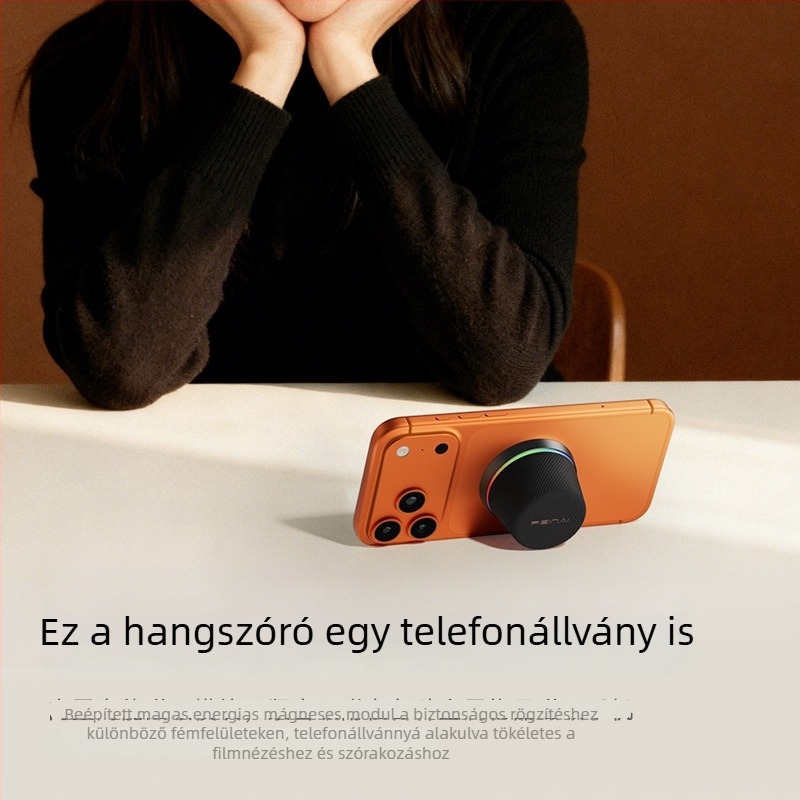 Mágneses Bluetooth hangsugárzó - IPX6 vízálló, BT 5.3, 360° surround hangzás, 5W, Beépített akkumulátor