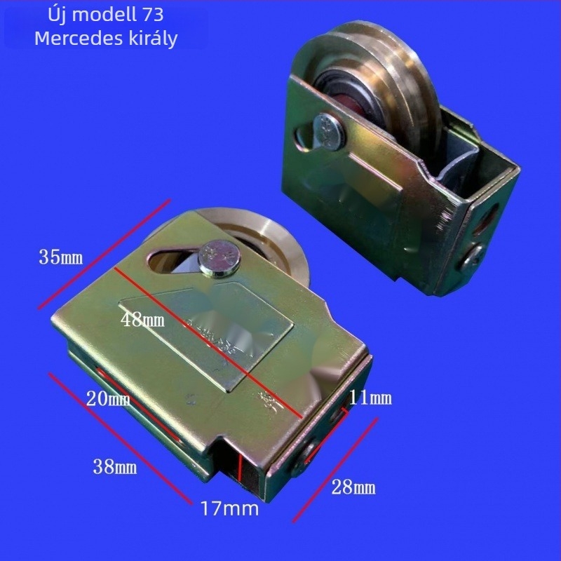Csúszóajtó görgőcsapágy nylon kerékkel, modell Baitaxuan 73, falvastagság 1 mm, Új kínai stílus