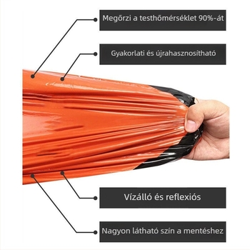 Kültéri sürgősségi hálózsák PE anyaggal, túlélési eszközök, modell 03