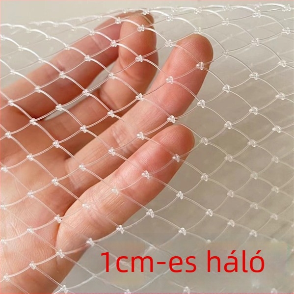 Horgász merítőháló, kézzel készített nylon háló 1 cm szemmel, mélyített kivitel, horogellenes